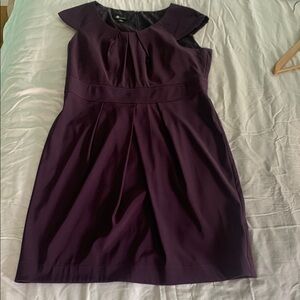 AB Studio Purple Ruffled A-Line Mini Dress